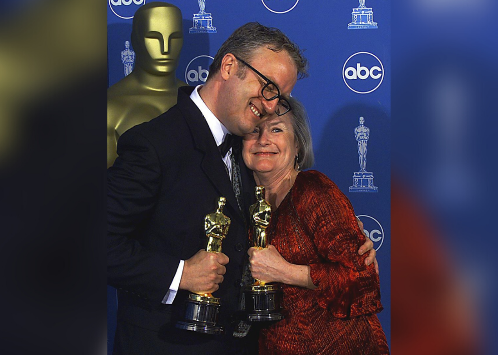 Martin Childs and Jill Quertier pose with Oscar.