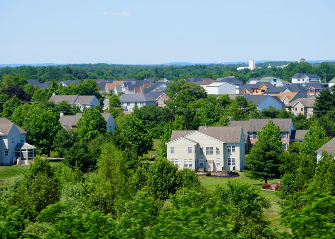 Aerial view of residential neighborhood in New Castle County.