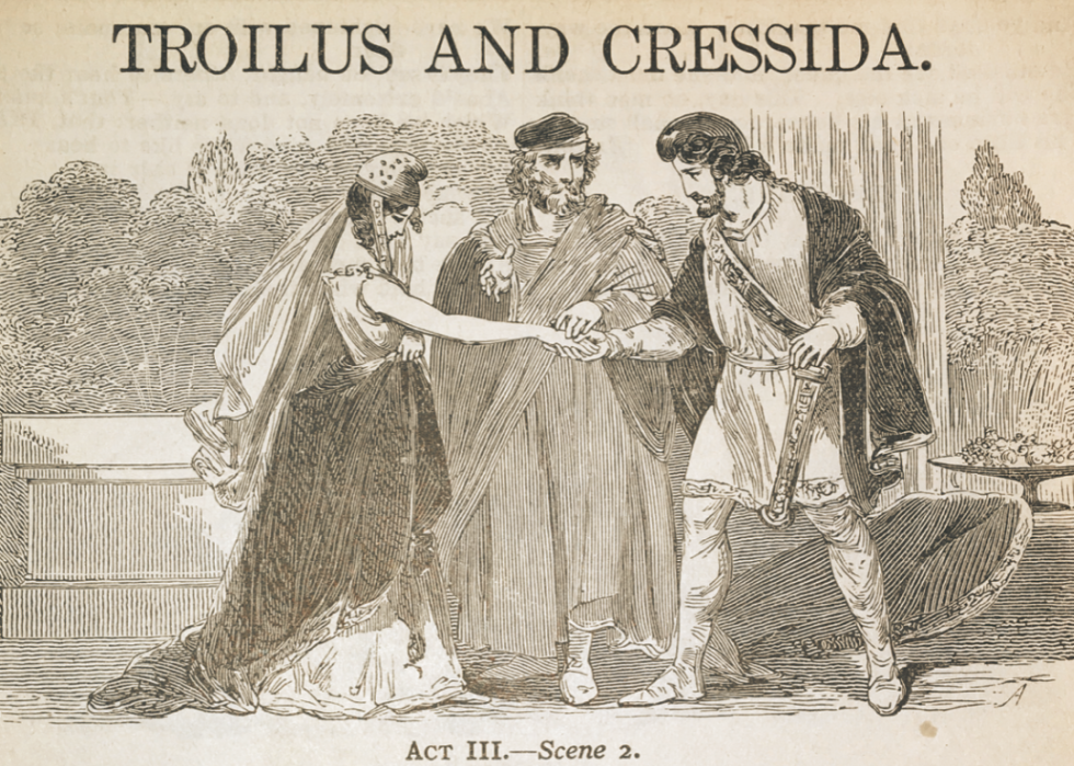 Lithograph depicting a scene from Troilus and Cressida