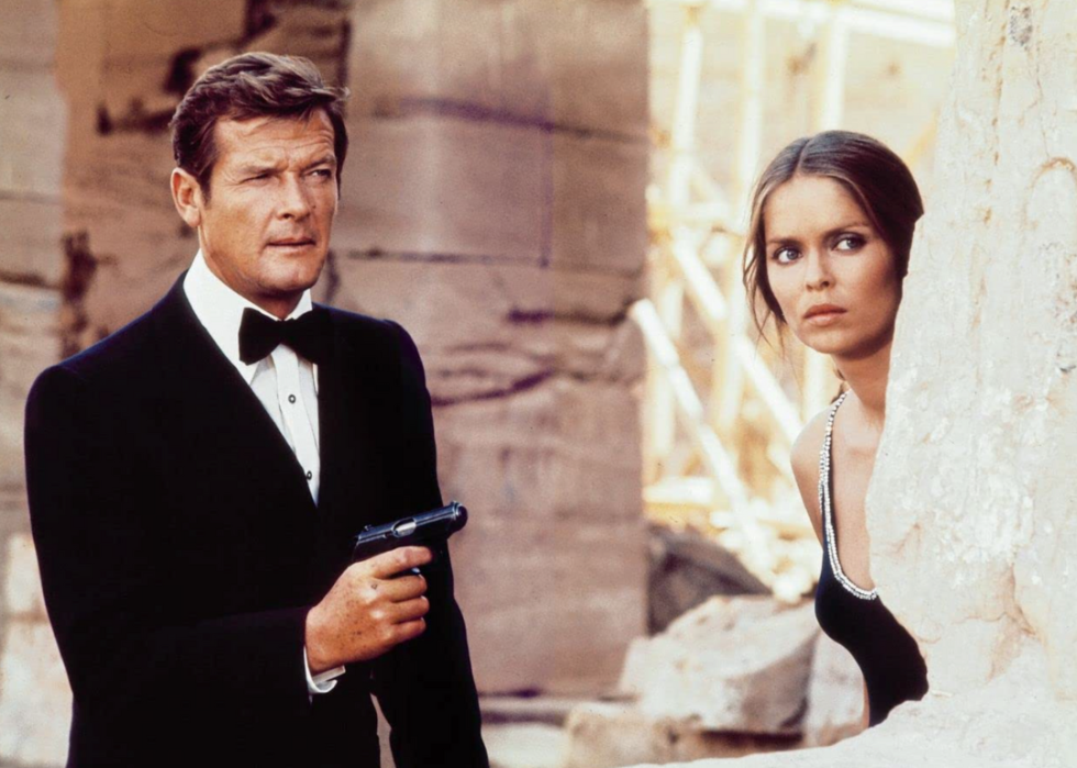 Roger Moore and Barbara Bach in a scene from ‘The Spy Who Loved Me’