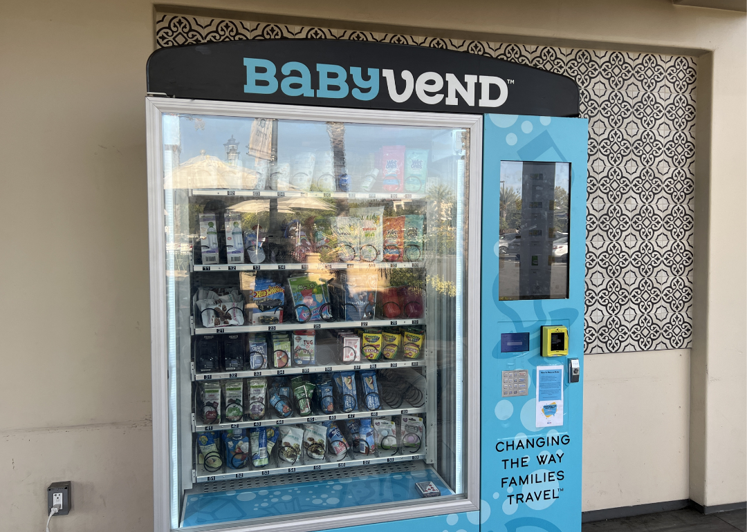 Baby Vend vending machine providing baby and travel supplies.