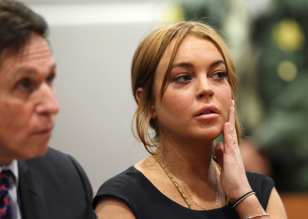 Lindsay Lohan appears in court.