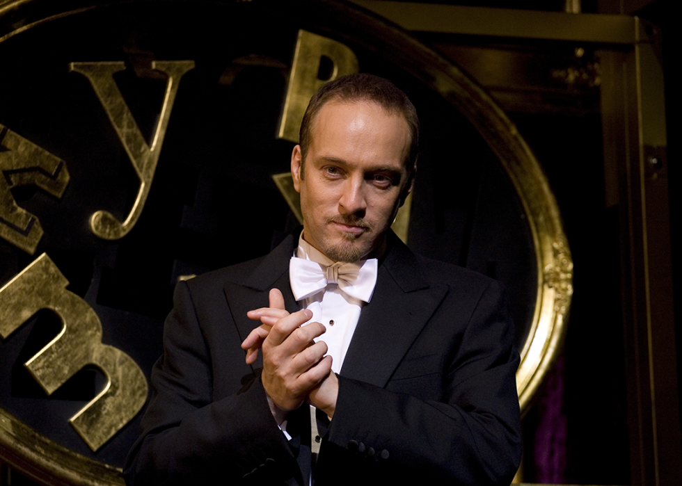 Derren Brown on stage for the 'Enigma' Stage Show at The Adelphi Theatre.