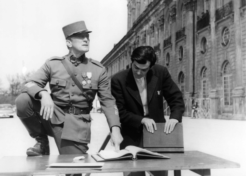 Stanley Kubrick and Kirk Douglas on the set of ‘Paths of Glory.’