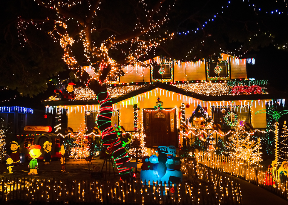 Detail of decorations in front of a private home.