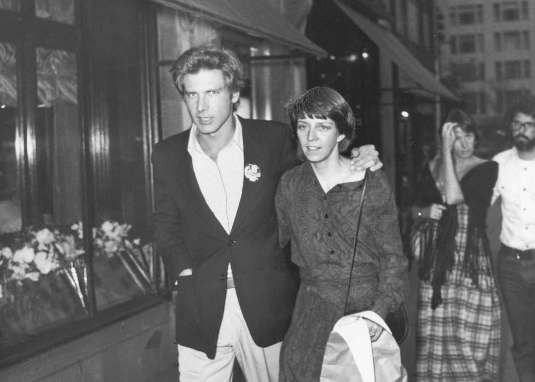 Harrison Ford walking with Mary Marquardt in New York City