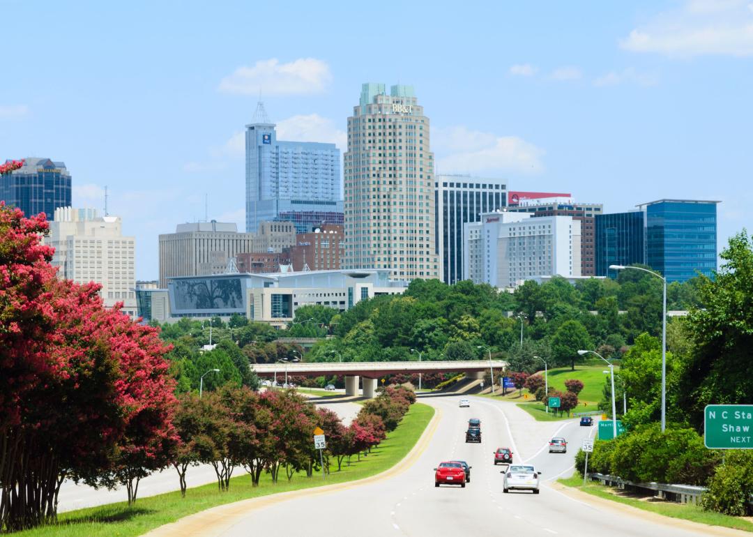 Highway leading to Raleigh, North Carolina.