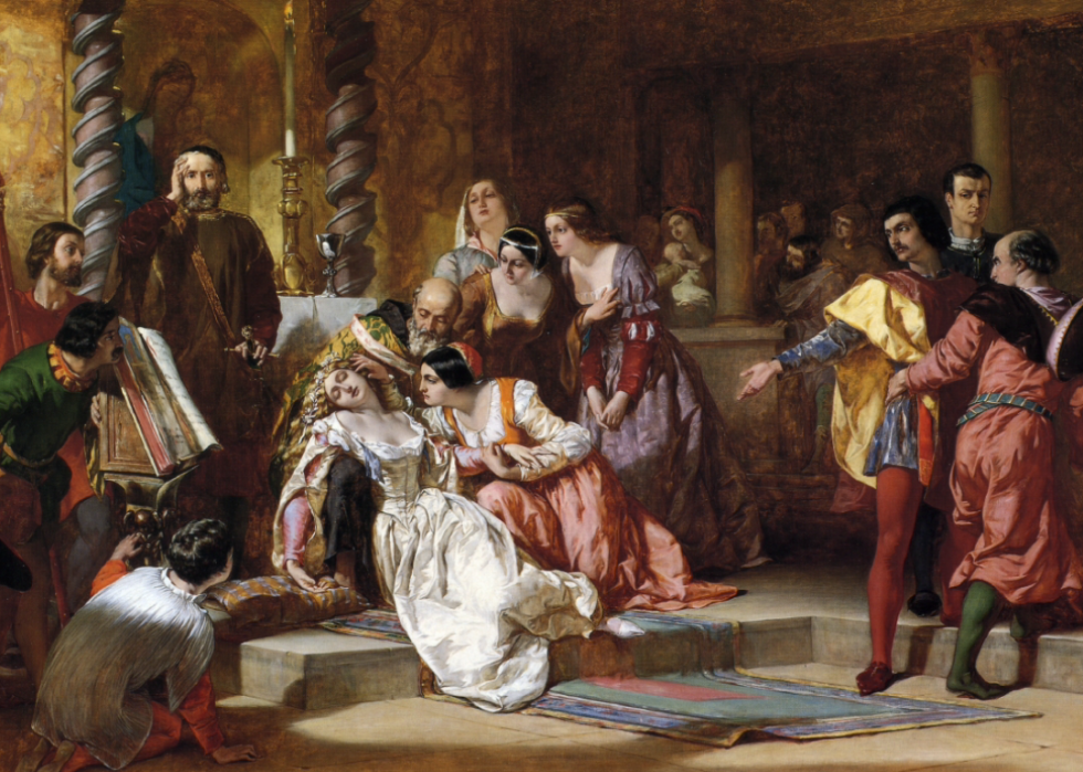 Painting of the Church scene from Much Ado About Nothing
