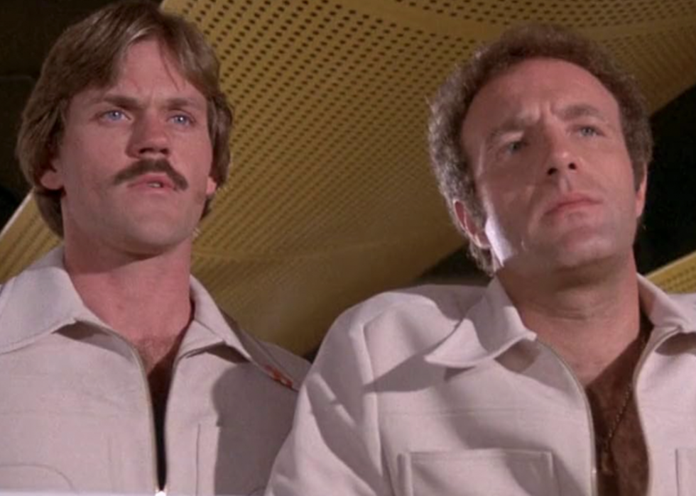 James Caan and John Beck in ‘Rollerball’.