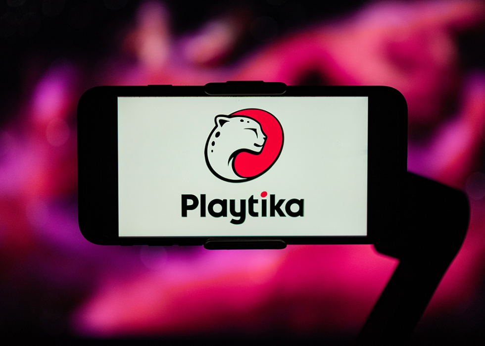 Playtika logo on phone.