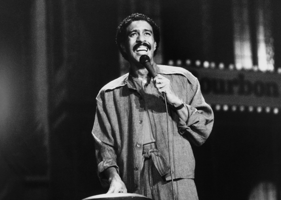 Richard Pryor performing on stage in ‘Here and Now’.