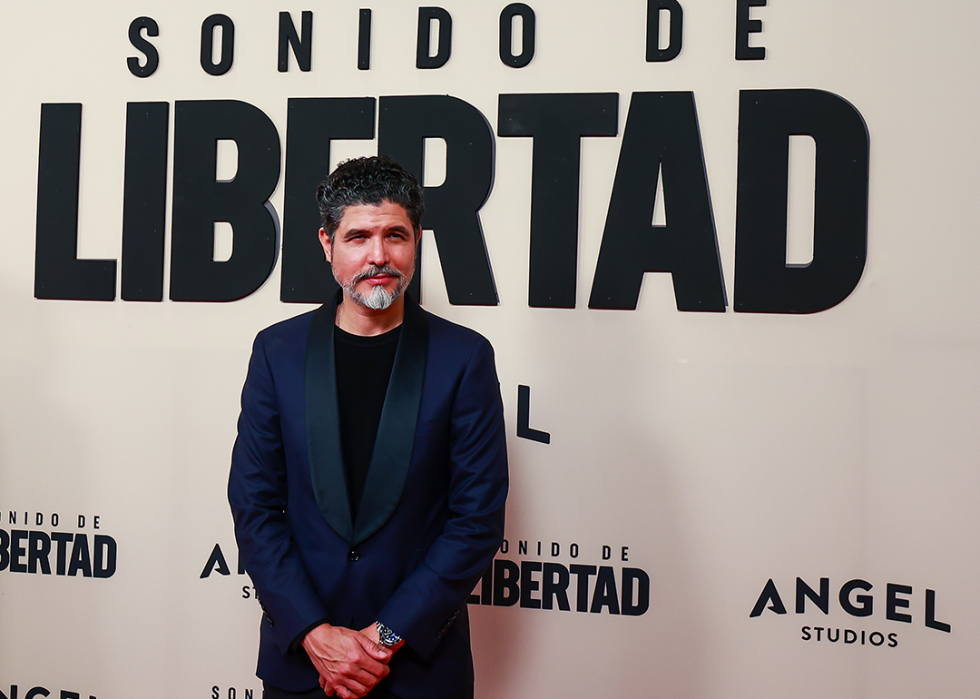 Director Alejandro Monteverde poses during the red carpet for the movie 'Sound of Freedom’.