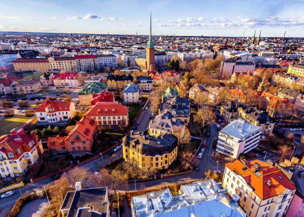 Aerial view of Helsinki