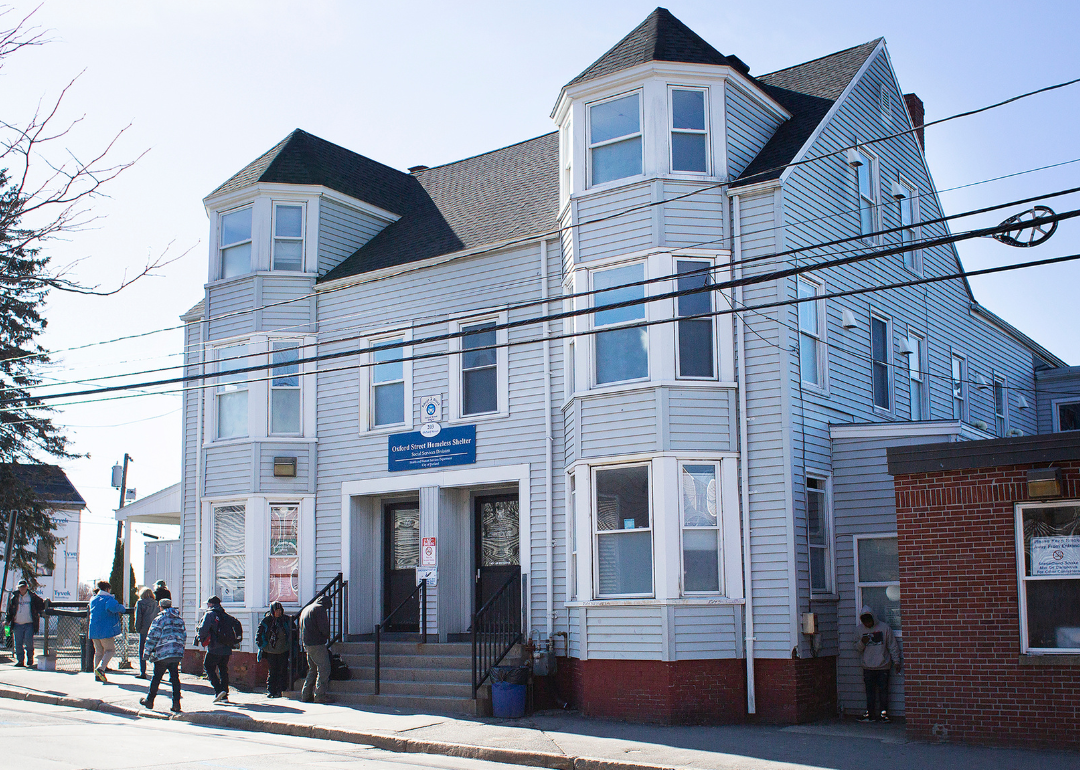 Street view of Oxford Street Homeless Shelter in Portland Maine