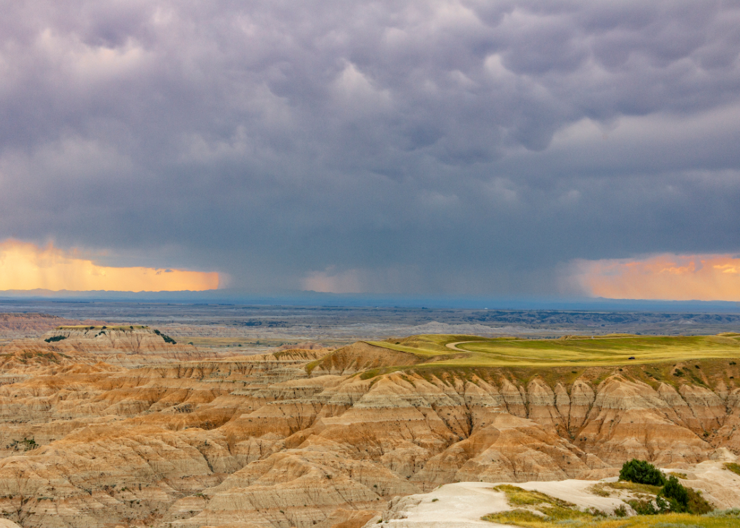 Storm over Badlands.