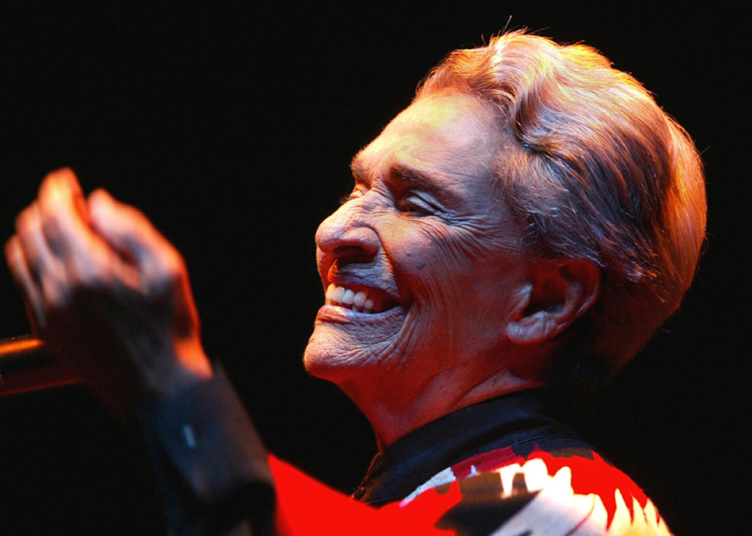 Chavela Vargas performs onstage.