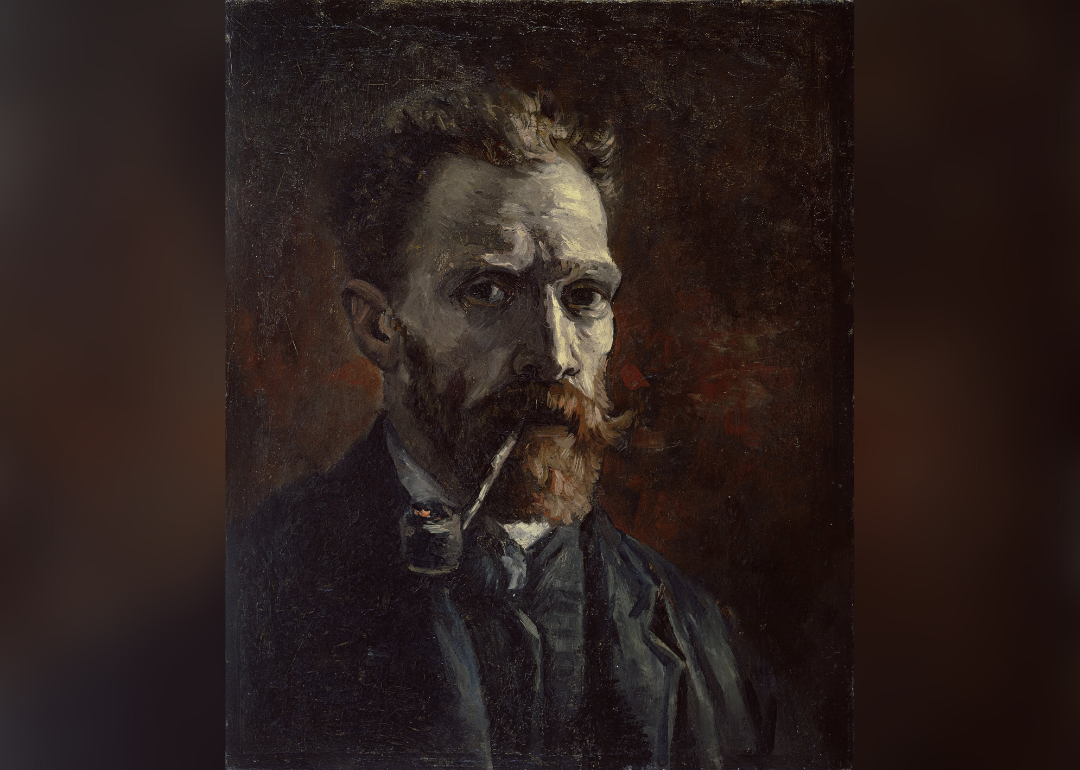 ‘Self-Portrait with Pipe’ by Vincent van Gogh.