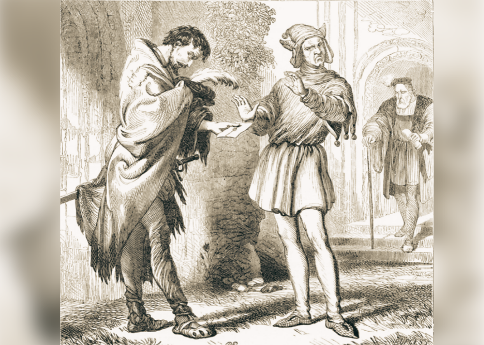 Engraving of Parolles and clown