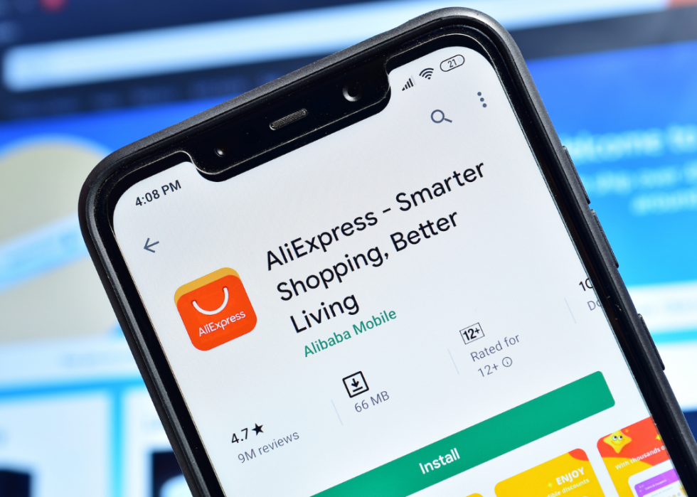 Aliexpress app on phone