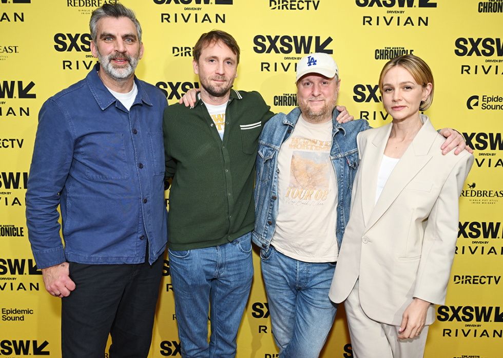 James Griffiths, Tom Basden, Tim Key, Carey Mulligan at the "The Ballad of Wallis Island" Premiere.