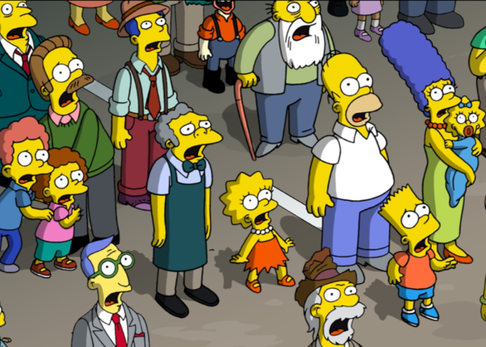 The Simpsons characters in a scene from ‘The Simpsons Movie’
