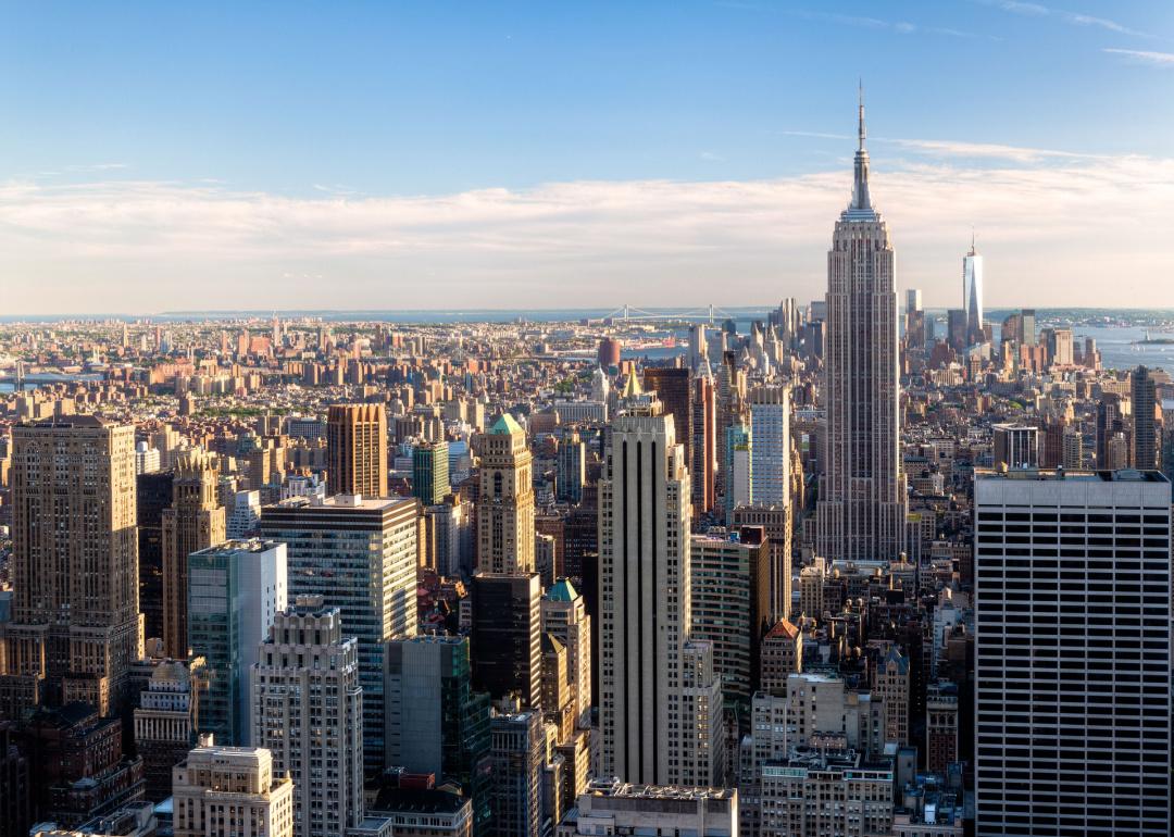 Elevated view of New York City skyline