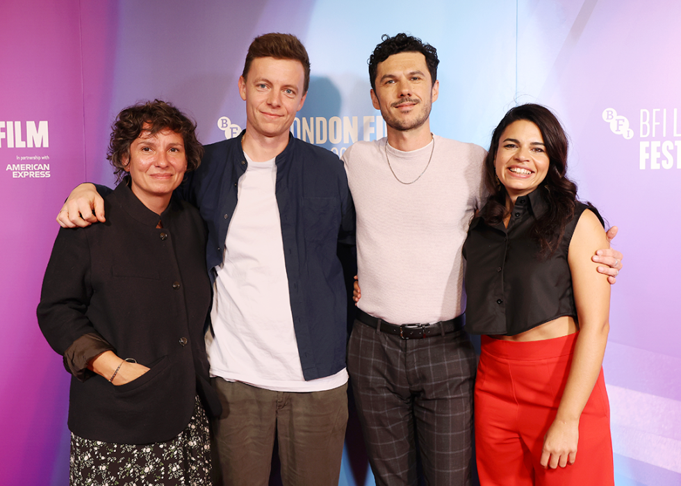 Klaudia Śmieja-Rostworowska, Marcin Luccaj, Goran Stolevski, and Alina Serban attend screening.