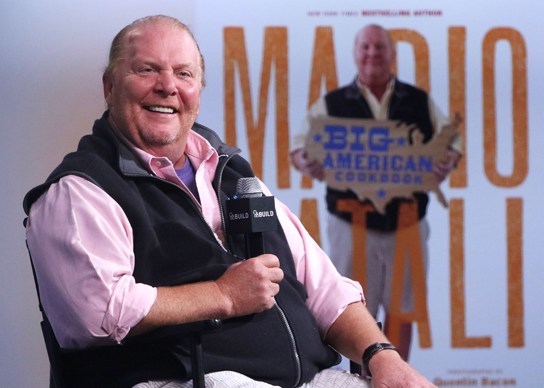 Mario Batali promoting his cookbook "Big American Cookbook."