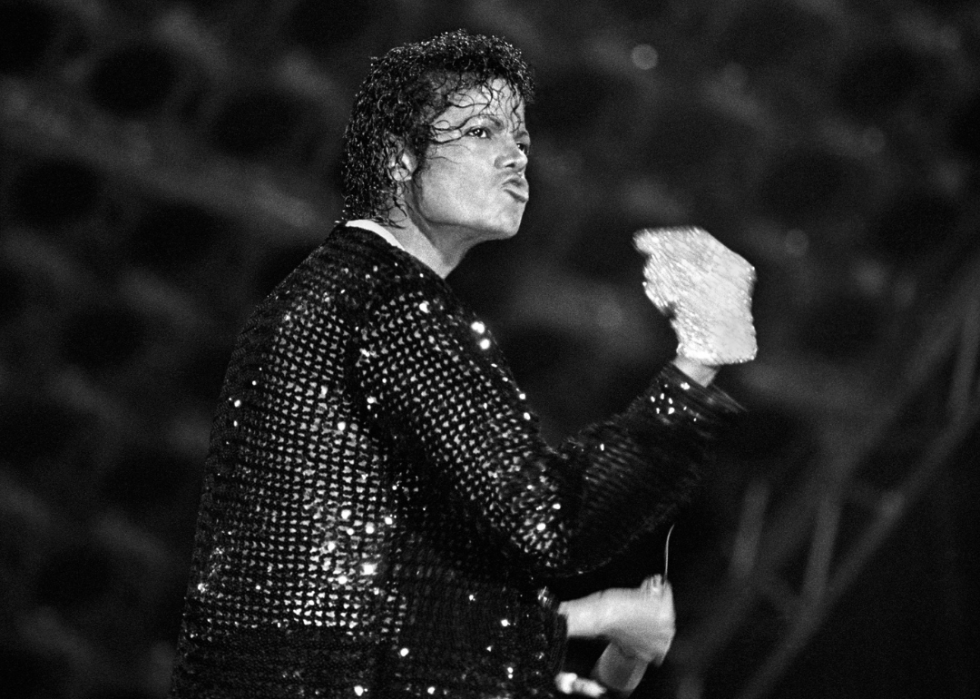 Michael Jackson performs in concert.