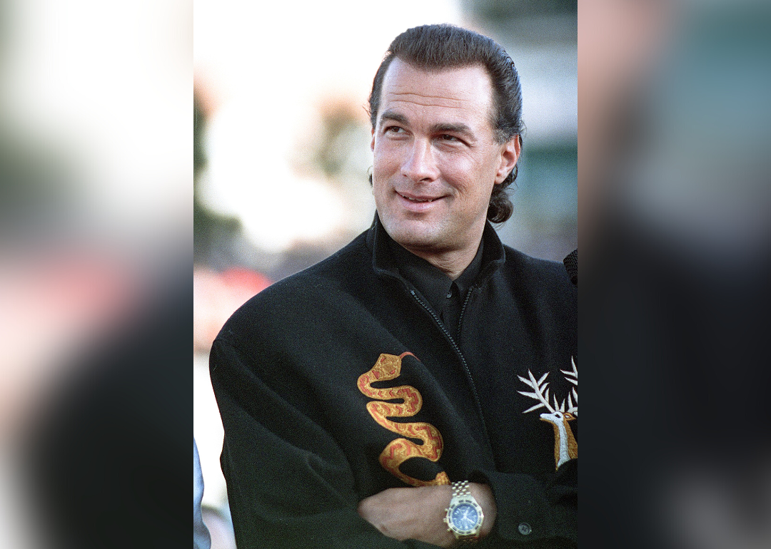 Steven Seagal smiling.