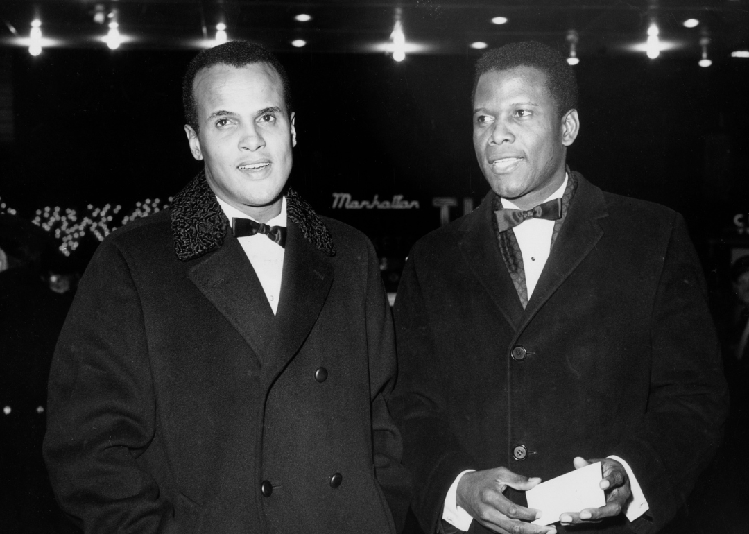 Sidney Poitier and Harry Belafonte at event.
