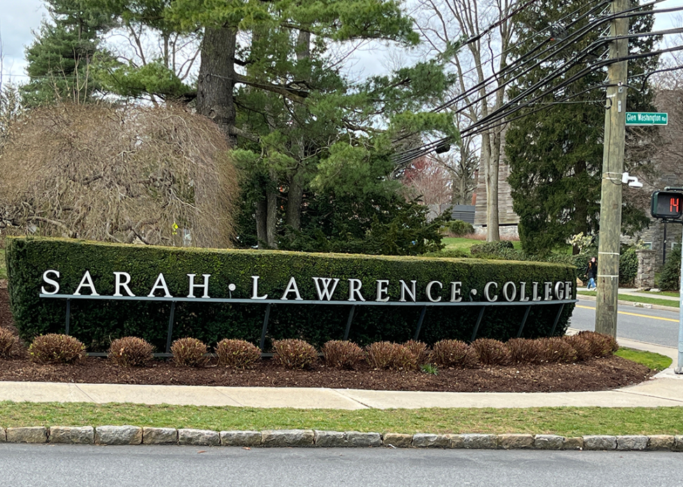 Entrance sign to Sarah Lawrence College.