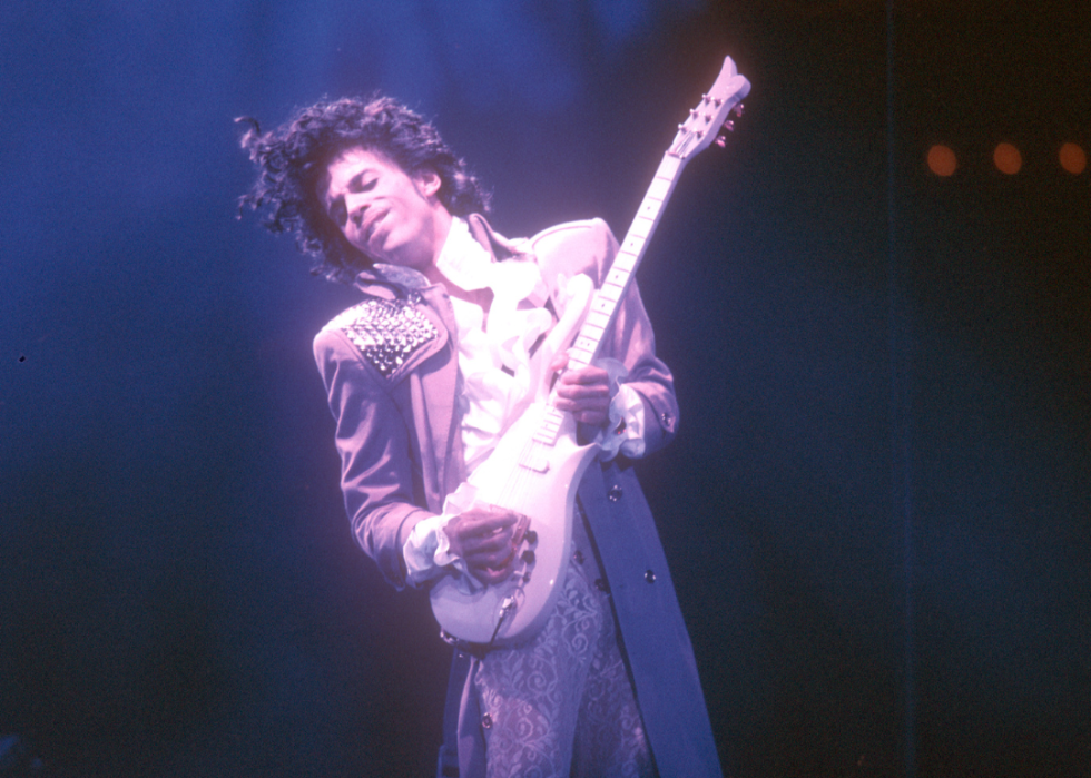 Prince performing live.