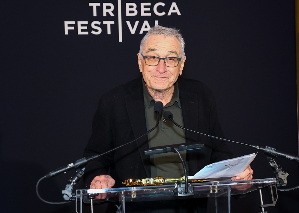 Robert De Niro speaks during the Tribeca Festival.