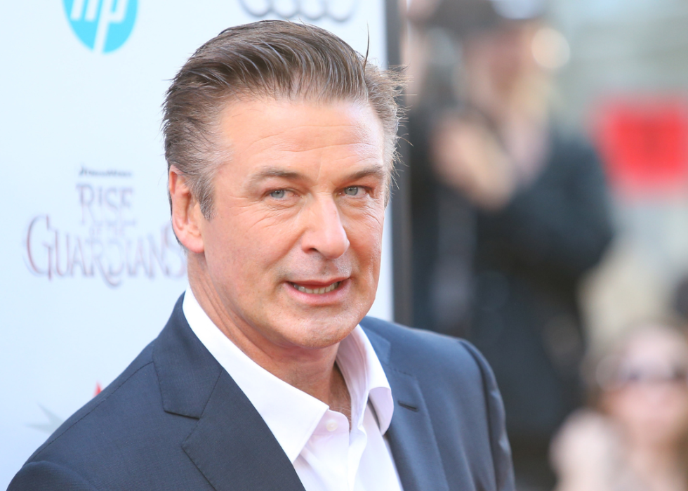 Alec Baldwin arrives at a movie premiere.