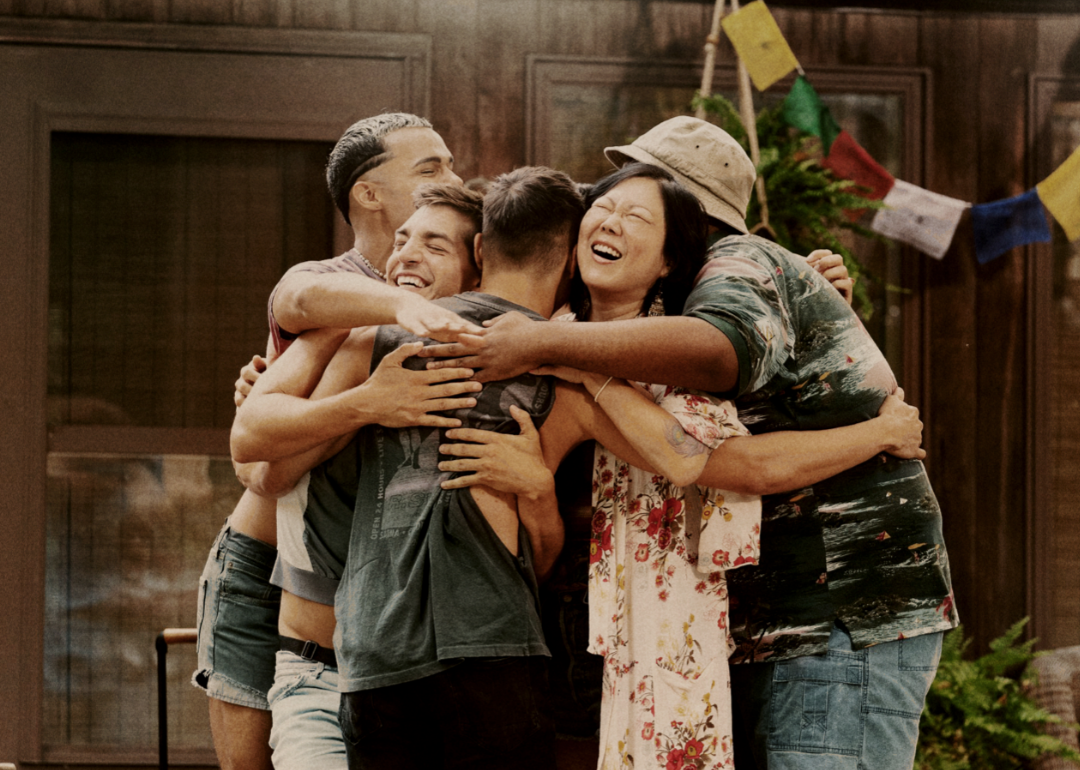 Members of the cast of ‘Fire Island’ in a promotional still