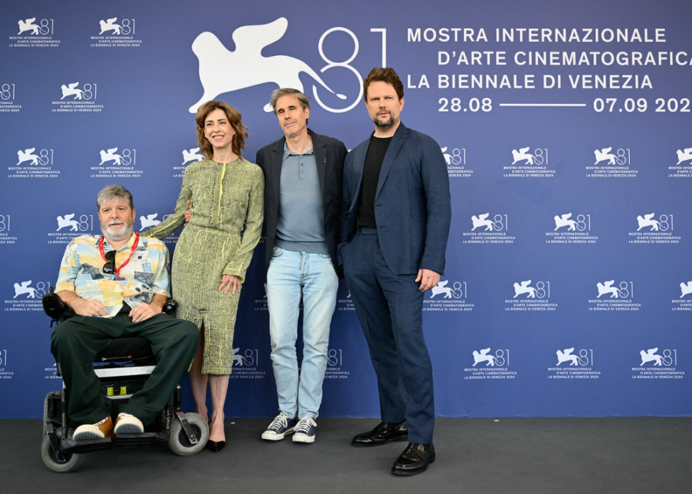 Marcelo Rubens Paiva, Fernanda Torres, Walter Salles, and Selton Mello at the International Venice Film Festival.