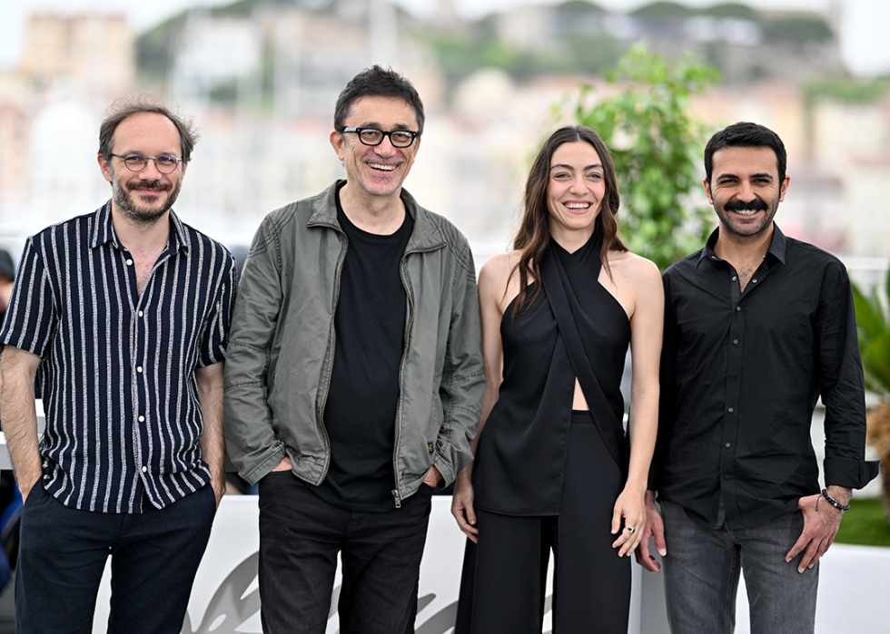 Deniz Celiloglu, Nuri Bilge Ceylan, Merve Dizdar, and Musab Ekici at Cannes.