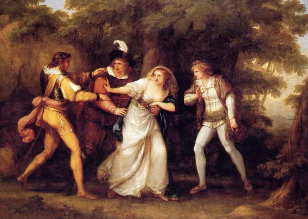 Painting of Valentine Rescues Silvia in The Two Gentlemen of Verona