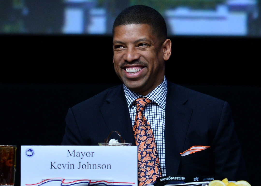 Sacramento Mayor Kevin Johnson smiles at the 81st annual U.S. Conference of Mayors.