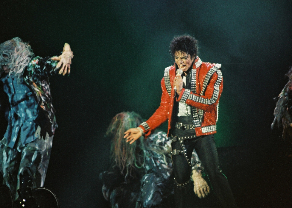 Michael Jackson performs on stage.