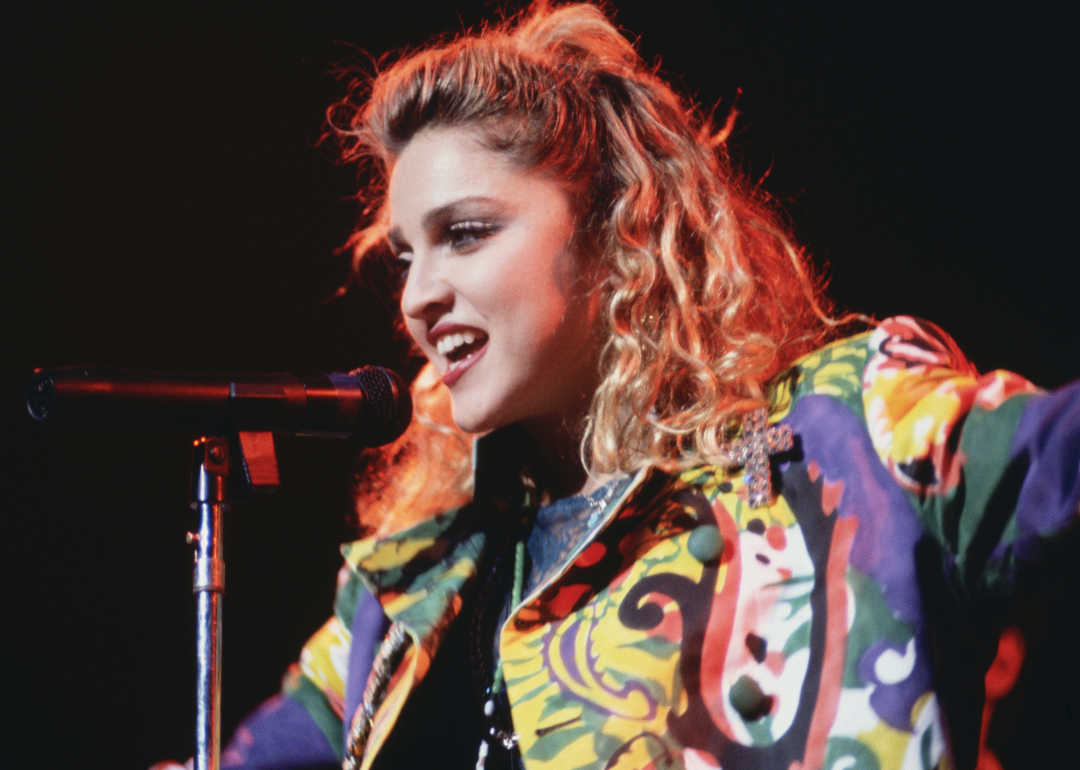Madonna performing onstage.