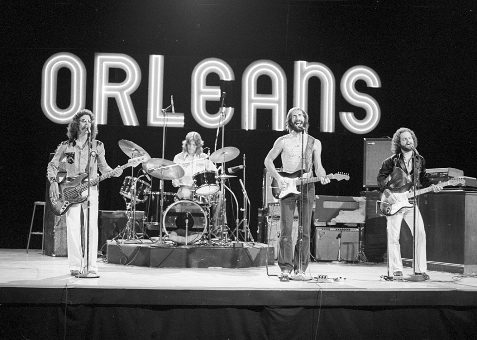 Lance Hoppen, Wells Kelly, John Hall, and Larry Hoppen of Orleans perform on ‘The Midnight Special’.