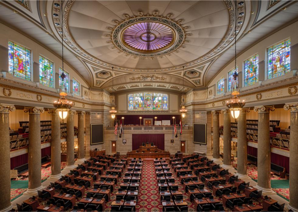 House of Representatives chamber in Missouri State Capitol building