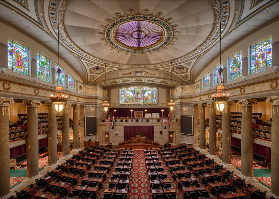 House of Representative chamber in Missouri State Capitol building.
