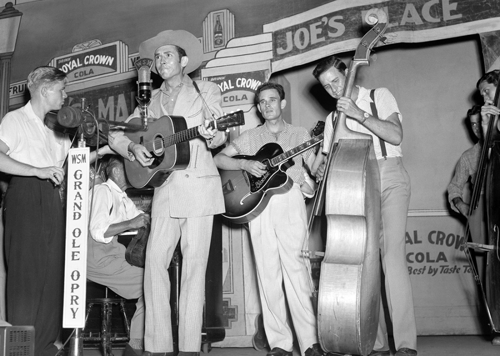Hank Williams performs with the Drifting Cowboys at the Grand Ole Opry.