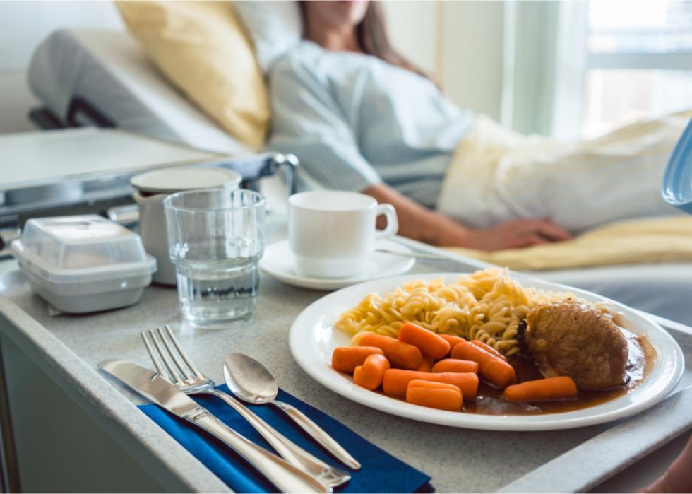 Meal at hospital bed