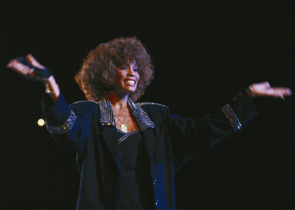 Whitney Houston performing live.