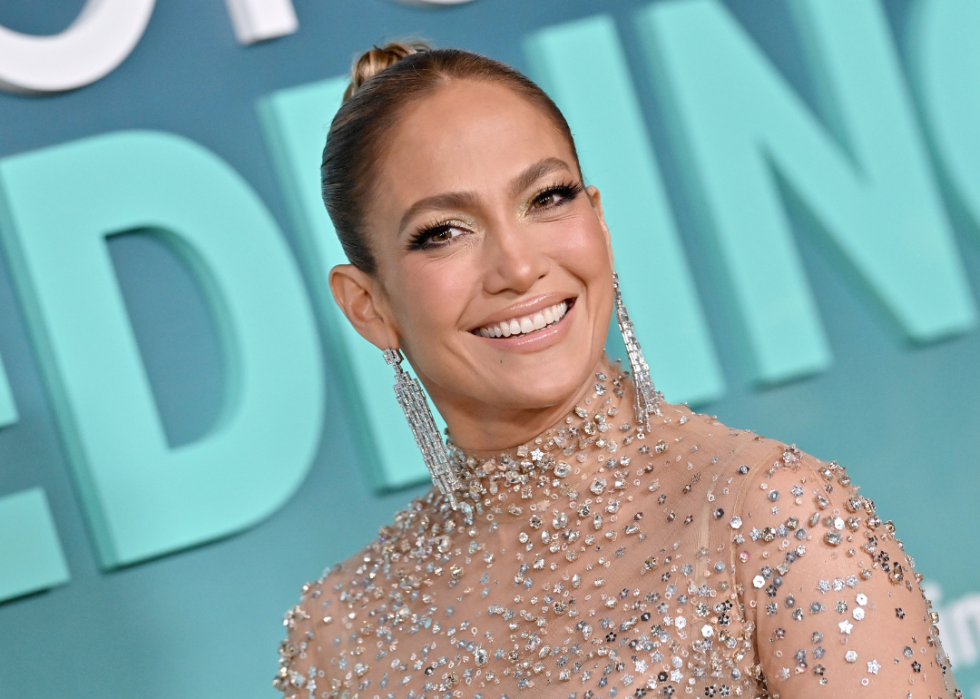 Jennifer Lopez attends the premiere of ‘Shotgun Wedding’.