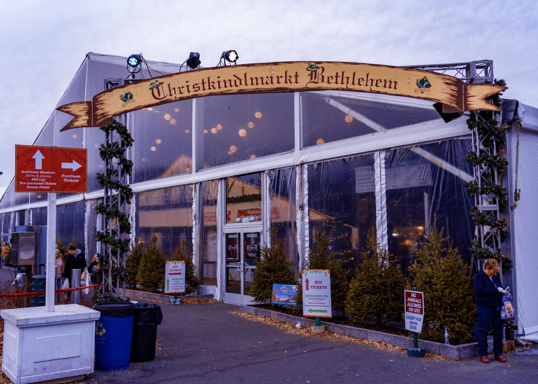 Entrance to Christkindlmarket in Bethlehem, Pennsylvania
